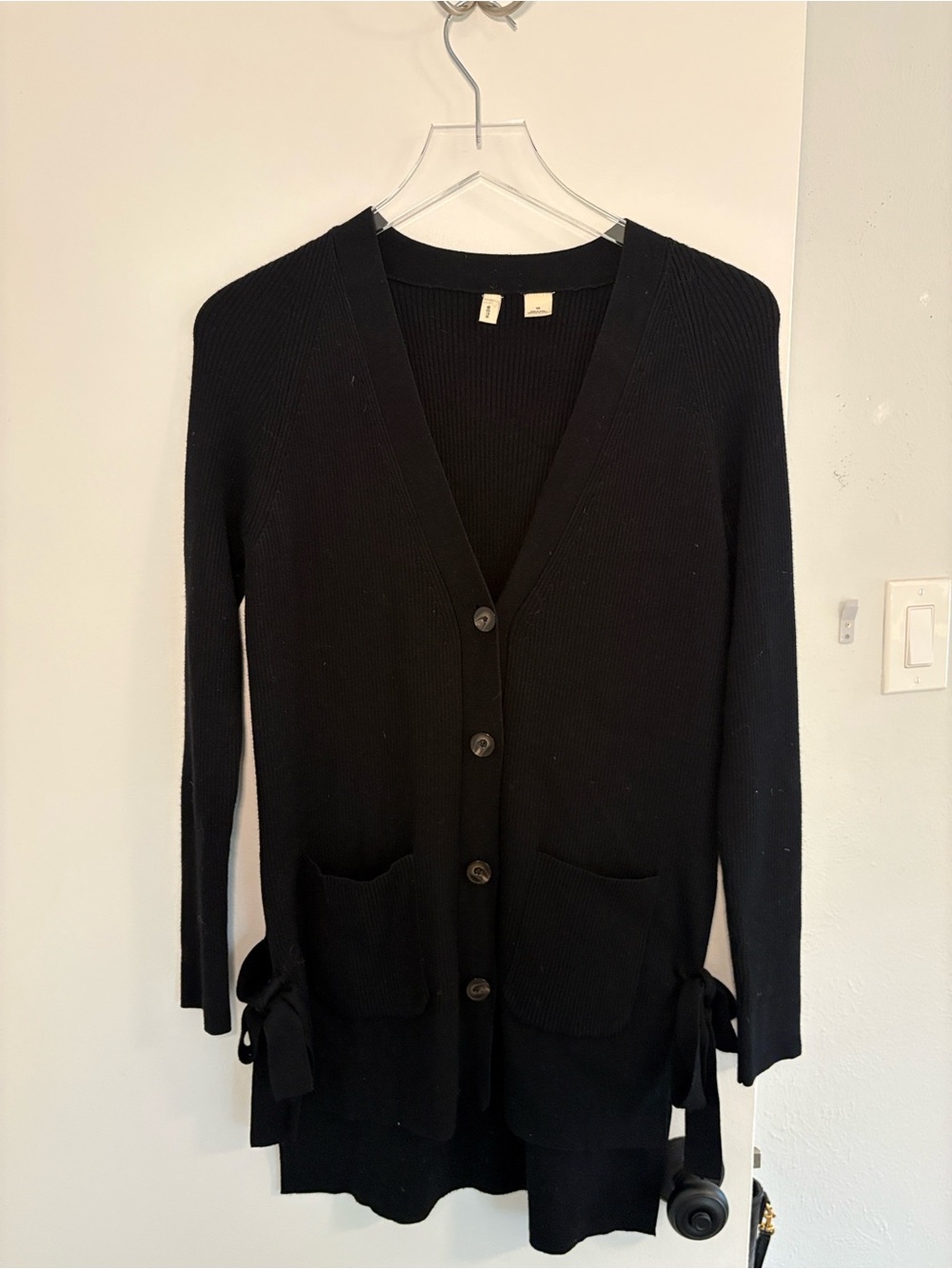 Anthropologie Ribbed Tie-Side Cardigan